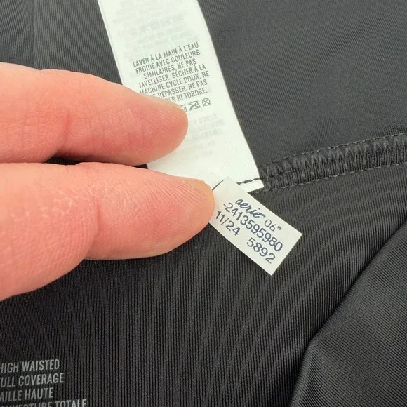 Aerie High Waisted Full Coverage Cross Waist Swim Bottoms Black XXL - Picture 8 of 12